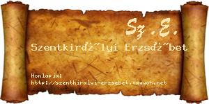 Szentkirályi Erzsébet névjegykártya